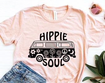 Hippie Soul Shirt , Hippie Bus Shirt, Novelty Shirt , Hippie Shirt , Boho Shirt , Hippie Graphic Tee