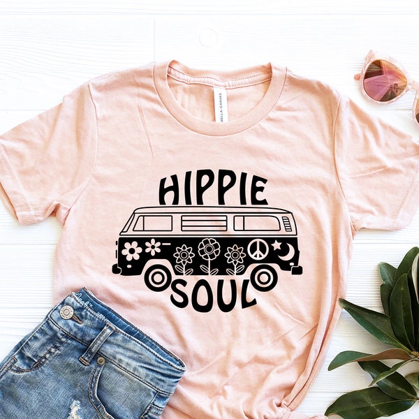 Hippie Soul Shirt, Hippie Bus Shirt, Nieuwigheid Shirt, Hippie Shirt, Boho Shirt, Hippie Graphic Tee