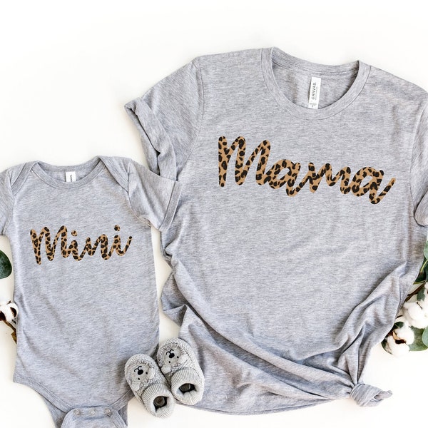 Leopard Mama Mini Shirt, Leopard Mom Shirt, Mommy and Me Outfit , Matching Mommy and Me Shirt, Mama and Mini Shirts #