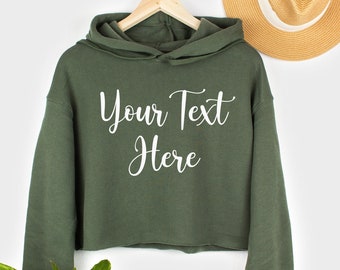 Custom Crop Hoodie, Your Text Here Hoodie, Women Cropped Top, Personalized Cropped Hoodie, Custom Women Shirt