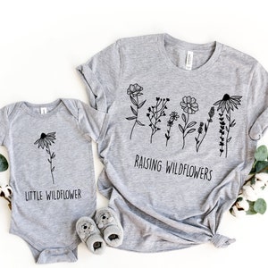 Raising Wildflowers Shirt, Little Wildflower Shirt, Mommy And Me Outfit, Matching Mommy And Me Shirt, Mom and Baby Shirts