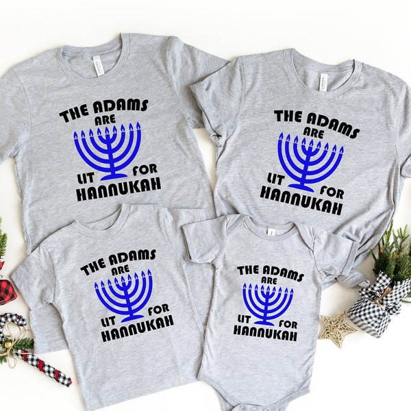 Hanukkah Family Shirt, Custom Hanukkah Shirt, Custom Hanukkah Family  Shirt, Hanukkah Pajamas, Family Pajama Top, Jewish Matching Shirt