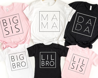 Family Matching Shirt, Dada Mama Mini Shirt, Big Sis, Big Bro Shirt, Custom Family Shirt, Matching Family Shirt, Siblings Shirt