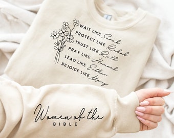 Women of the Bible Sweater, Christian Sweatshirt, Bible Verse Hoodie, Christian Gifts, Floral Religious Sweater, Church Sweatshirt