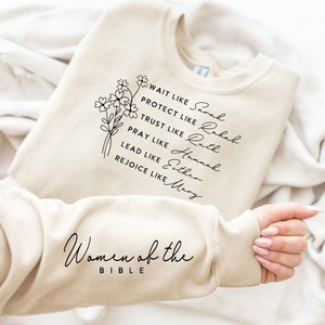 Women of the Bible Sweater, Christian Sweatshirt, Bible Verse Hoodie, Christian Gifts, Floral Religious Sweater, Church Sweatshirt