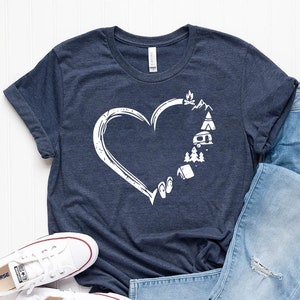 Camp Lover Shirt, Camping Shirt, Camping Heart Shirt, Cute Hiking Shirt, Adventure Shirt, Camper Shirt