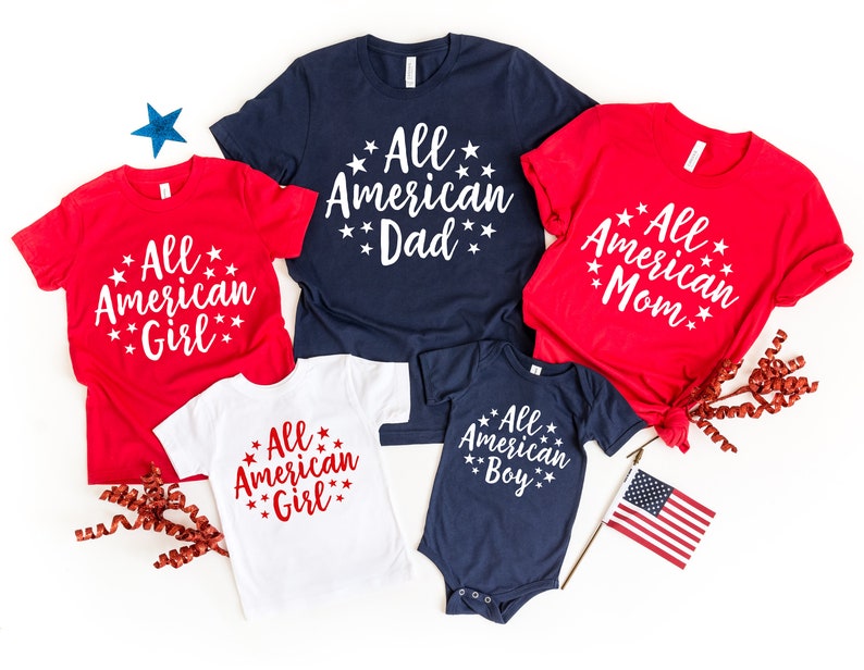 4th Of July Family Shirt, All American Shirt, 4t Of July Family, Matching Family Shirt, Patriotic Shirts image 1