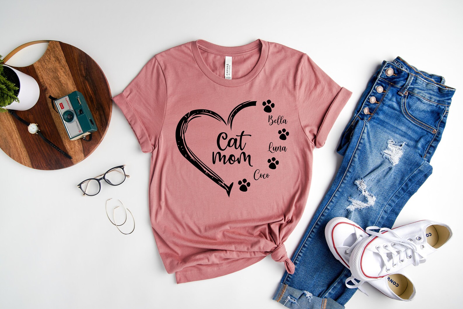 Custom Cat Mom Shirt Cat Mom Shirt With Names Mother's Etsy