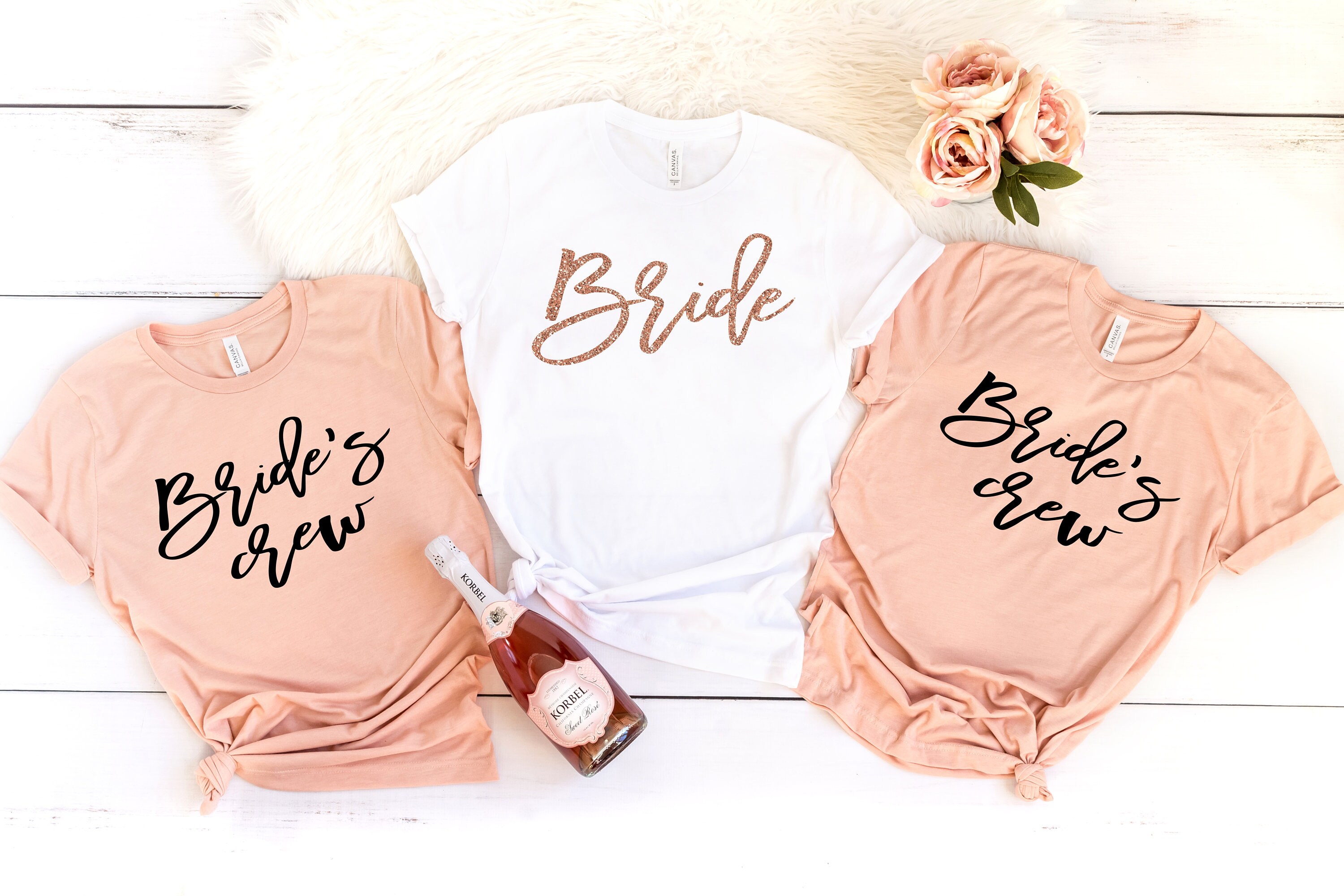Bride Shirts Bride's Crew Matching Bridal Shirts Etsy