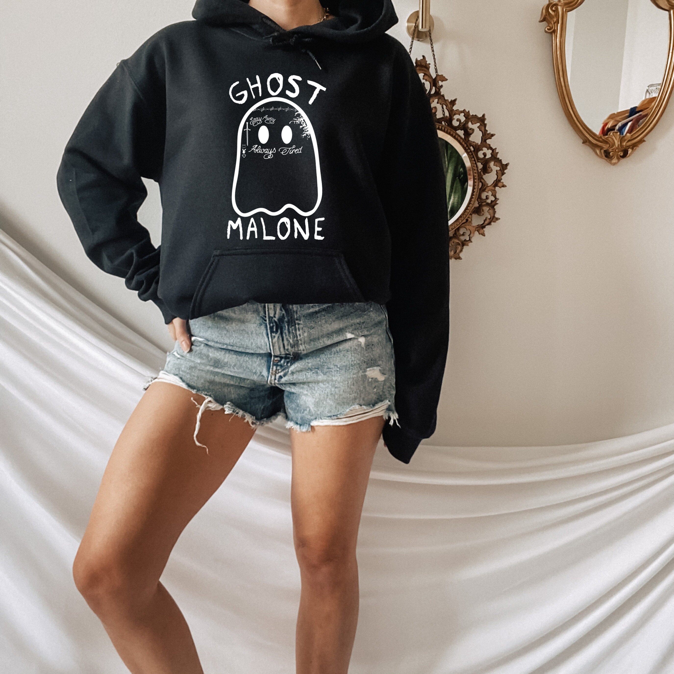 Ghost Malone Sweatshirt, Halloween Sweatshirt, Funny Halloween Crewneck, Cute Ghost Hoodie