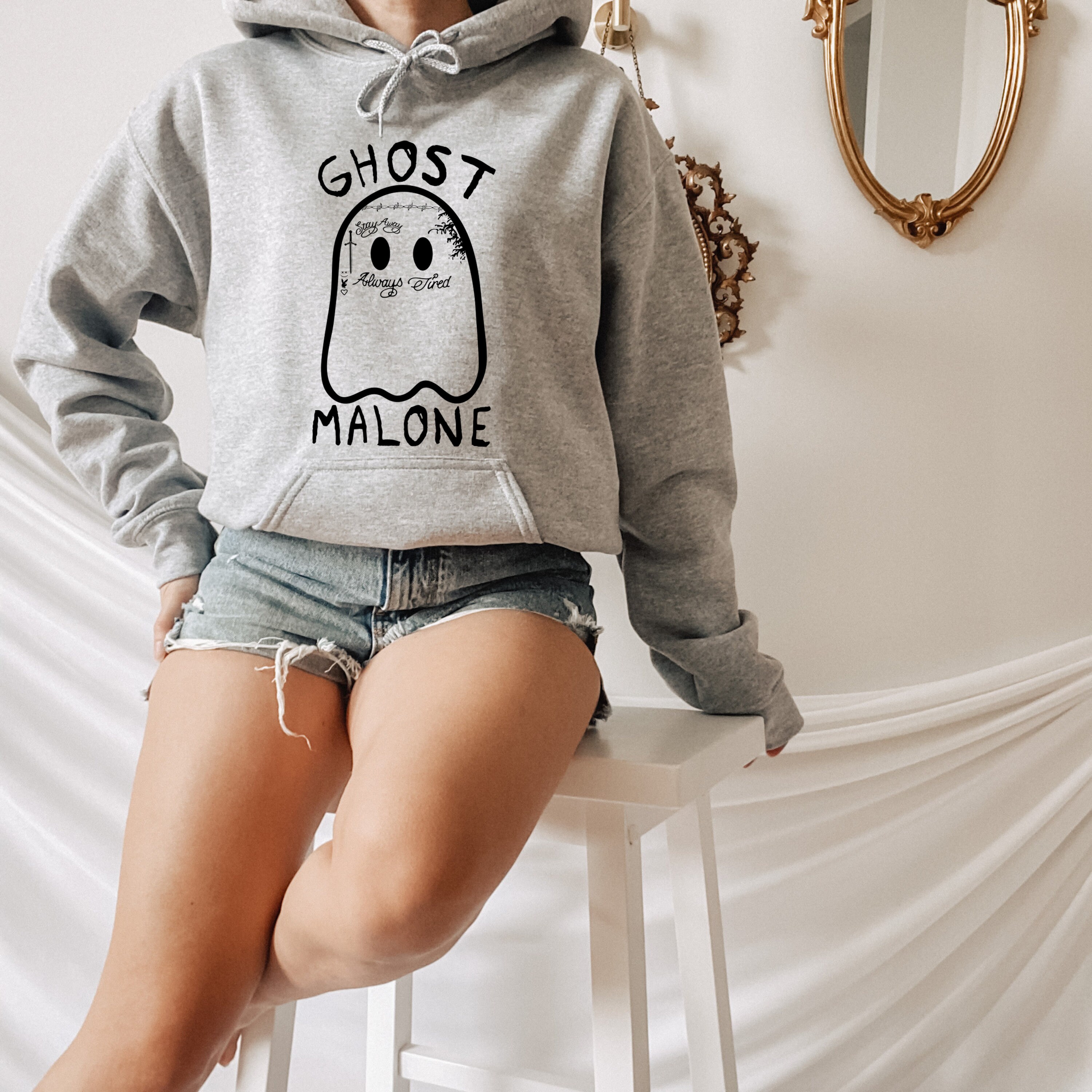 Ghost Malone Sweatshirt, Halloween Sweatshirt, Funny Halloween Crewneck, Cute Ghost Hoodie