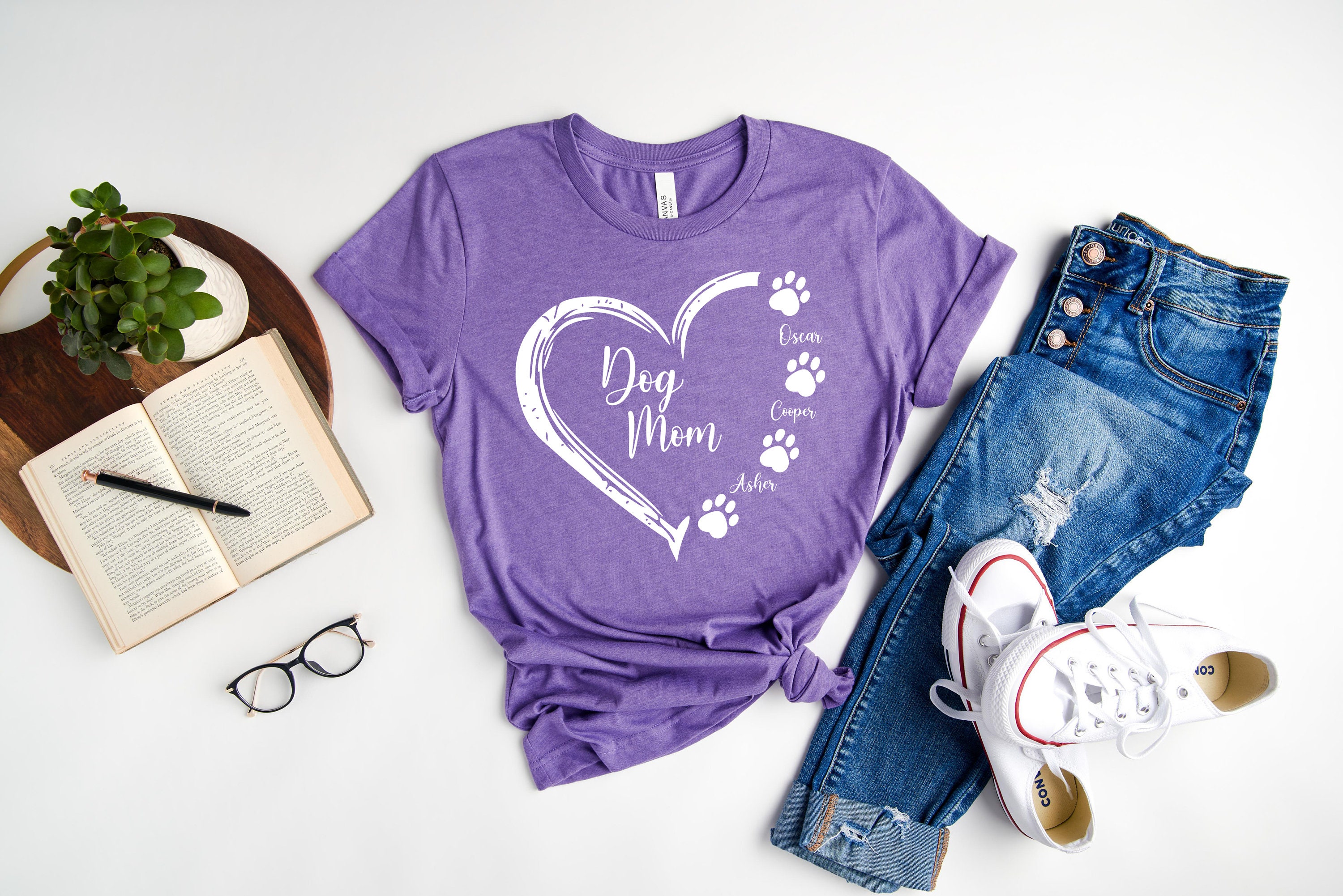 Custom Dog Mom Shirt Dog Mom Shirt With Names Mother's Etsy UK