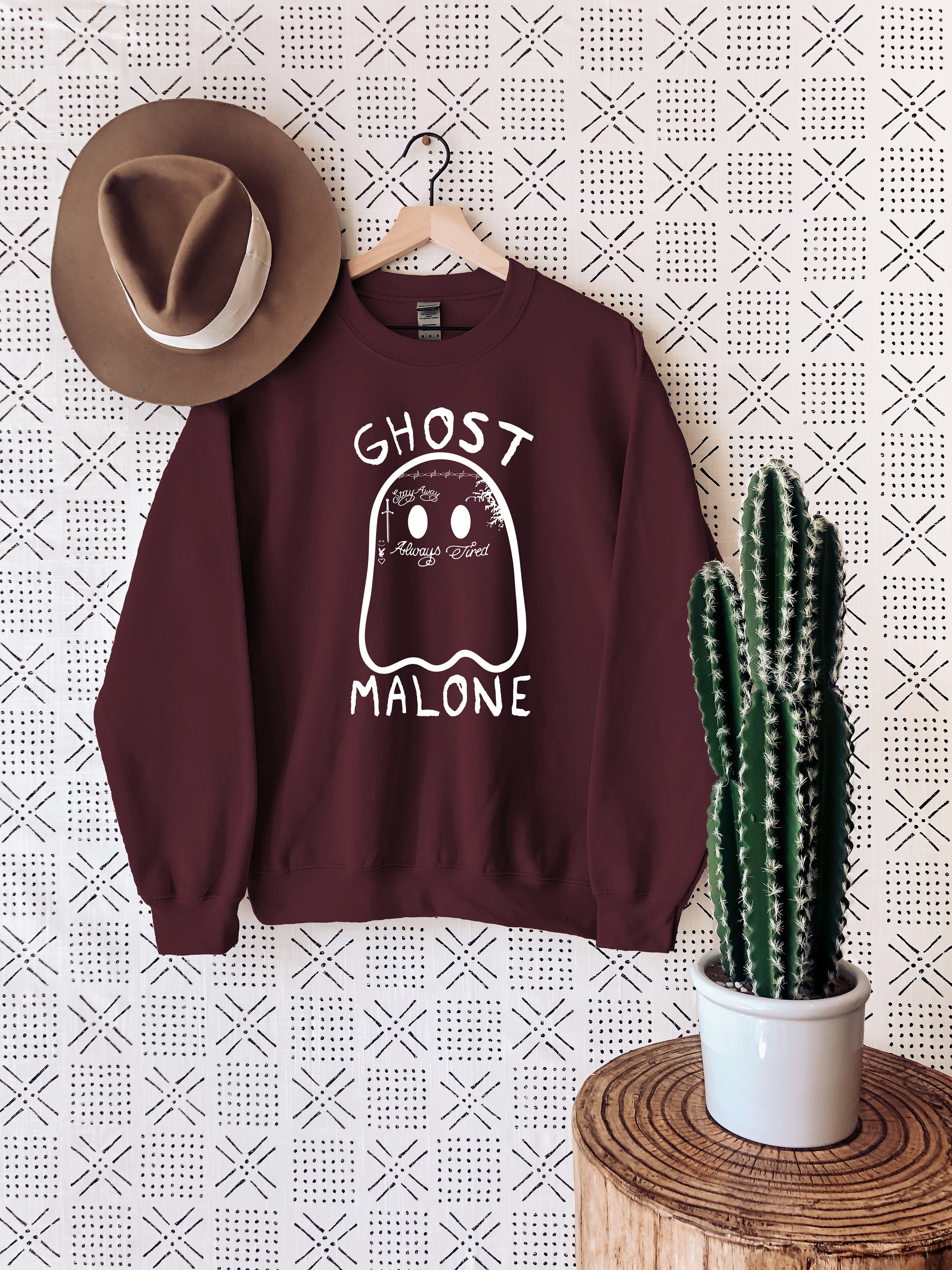 Ghost Malone Sweatshirt, Halloween Sweatshirt, Funny Halloween Crewneck, Cute Ghost Hoodie