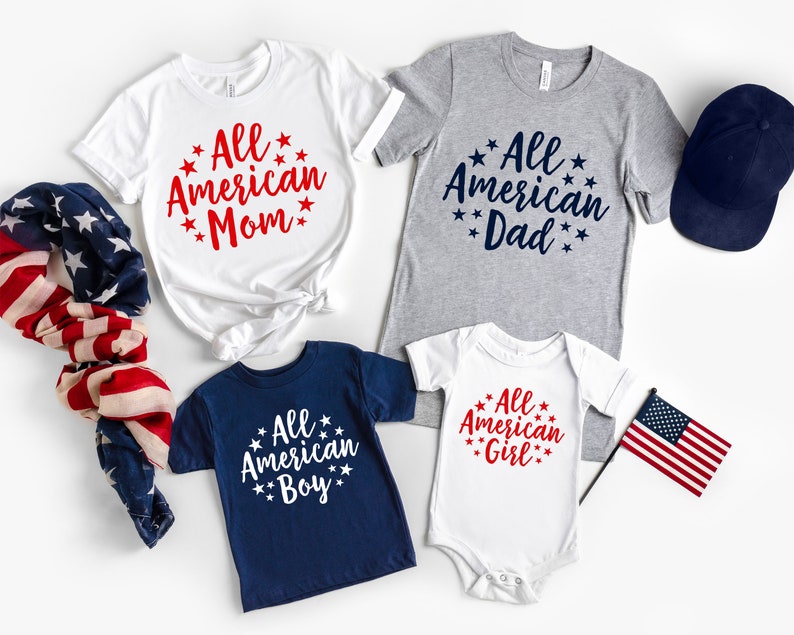 4th Of July Family Shirt, All American Shirt, 4t Of July Family, Matching Family Shirt, Patriotic Shirts image 2