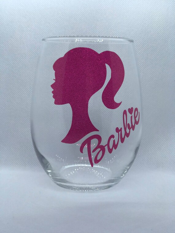 barbie wine glass