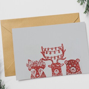 3 tarjetas de Navidad + sobre