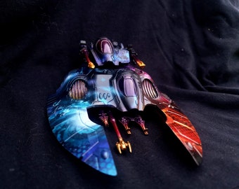 Eldar vehicle commission painting  Wave serpent, Falcon, Fire prisim