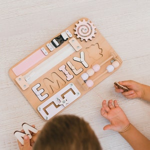 Custom Name Puzzle Busy Board Personalized Baby Gift Baby Shower Gifts Wooden Puzzle Montessori 1st Birthday Baby Girl Gift, Toddler Gifts