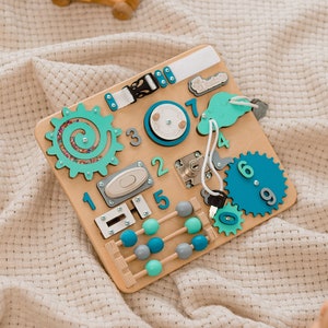 Busy Board for Toddler, Activity Board, Toddler Gift, Montessori Board, Developing Board, Wooden Sensory Board, 1st Birthday Gift,Fidget Toy