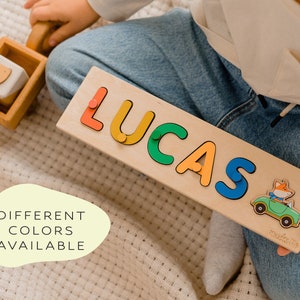 Personalized Name Puzzle With Pegs, New Baby Gift, Wooden Toys, Baby Shower, Christmas Gifts for Kids, Custom Toddler Toys, First Birthday