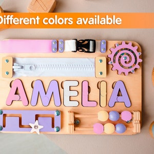 Name Puzzle Busy Board Personalized  Baby Gift Baby Shower Wooden Puzzle Montessori Toys First Birthday Learning Board Toddler Toys Fidget