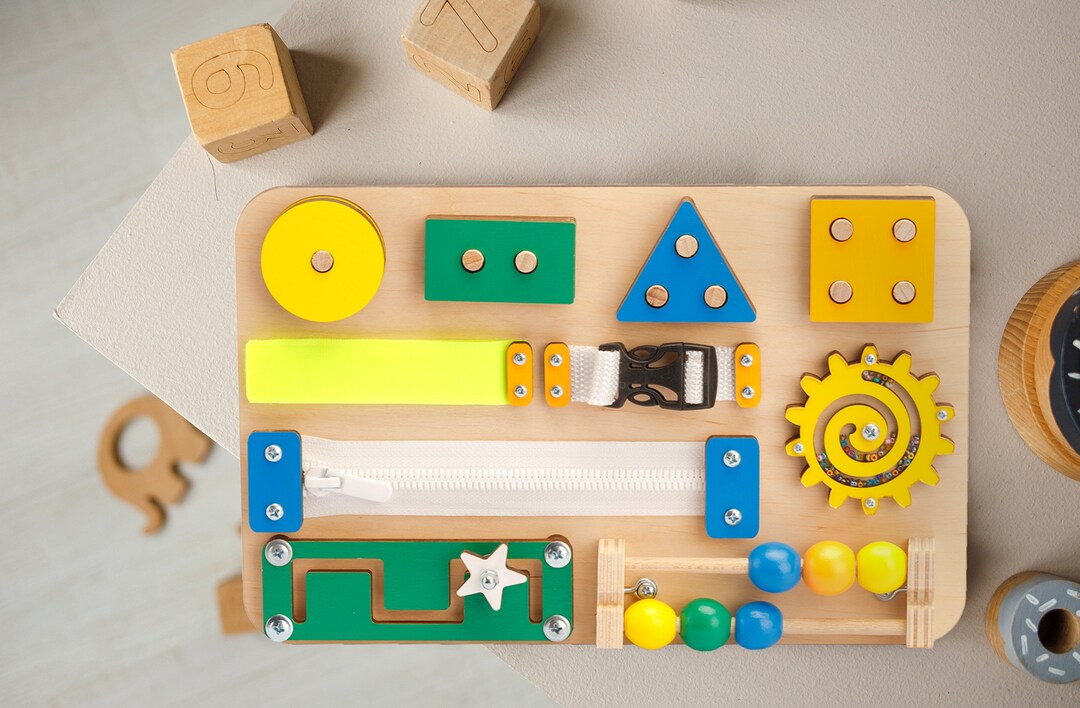 Wooden Sorting Stacking Toy Busy Board for Toddlers 1-3 - Etsy