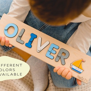 Personalized Name Puzzle With Pegs, New Baby Gift, Wooden Toys, Baby Shower, Christmas Gifts for Kids, Custom Toddler Toys, First Birthday