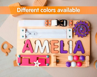 Name Puzzle Busy Board Personalized Baby Gift Wooden Toys Christmas Gift Wooden Puzzle Montessori Toys 1st Birthday Gift Fidget Toys Puzzle