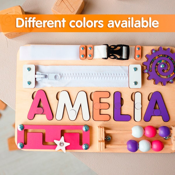 Name Puzzle Busy Board Personalized Baby Gift Wooden Toys Christmas Gift Wooden Puzzle Montessori Toys 1st Birthday Gift Fidget Toys Puzzle
