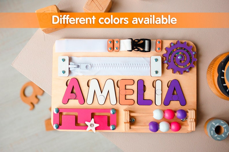 Name Puzzle Busy Board Personalized Baby Gift Wooden Toys Christmas Gift Wooden Puzzle Montessori Toys 1st Birthday Gift Fidget Toys Puzzle 