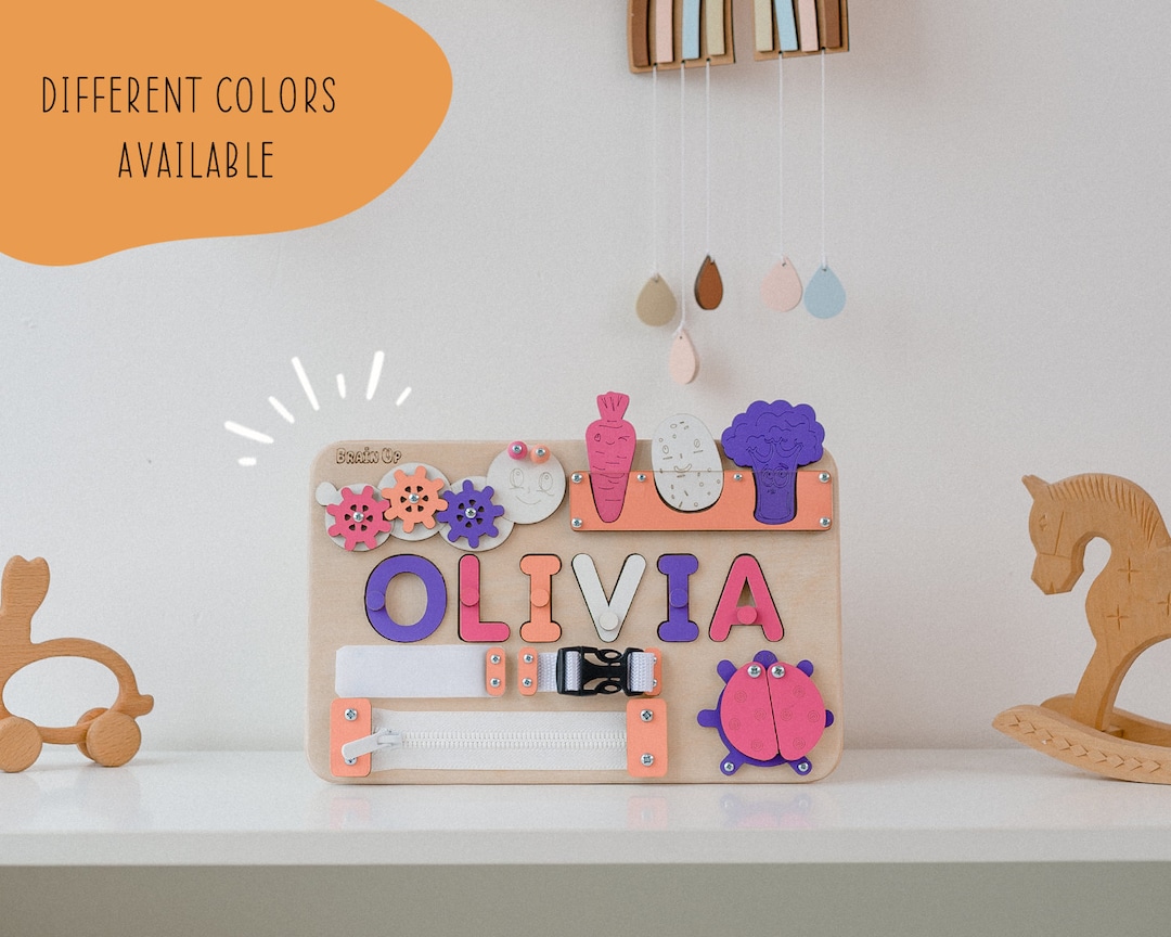 Name Puzzle Busy Board Personalized Baby Gift Baby Shower Wooden Puzzle Montessori Toys First