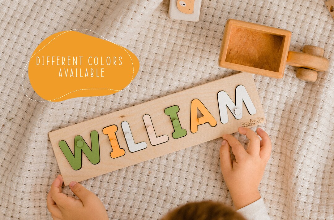 Name Frame Toy Personalized Name Puzzle With Pegs, New Baby Gift, Wooden Toys, Baby ...