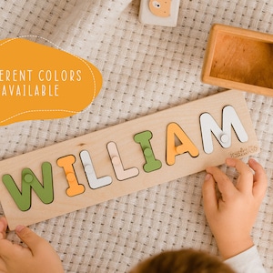 Personalized Name Puzzle With Pegs, New Baby Gift, Wooden Toys, Baby Shower, Christmas Gifts for Kids, Custom Toddler Toys, First Birthday