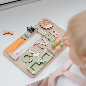 Nom Puzzle Occupé Conseil Cadeau bébé personnalisé Baby Shower Puzzle en bois Montessori Premier anniversaire apprentissage Jouets pour tout-petits Jouet de qualité supérieure image 6