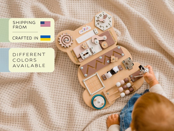 Montessori Sensory Large Board, Busy Board For Kids, Activity Board, Toddler Toys, 1 Year Old Gift, 1st Birthday Gift, Fidget Toys For Kids