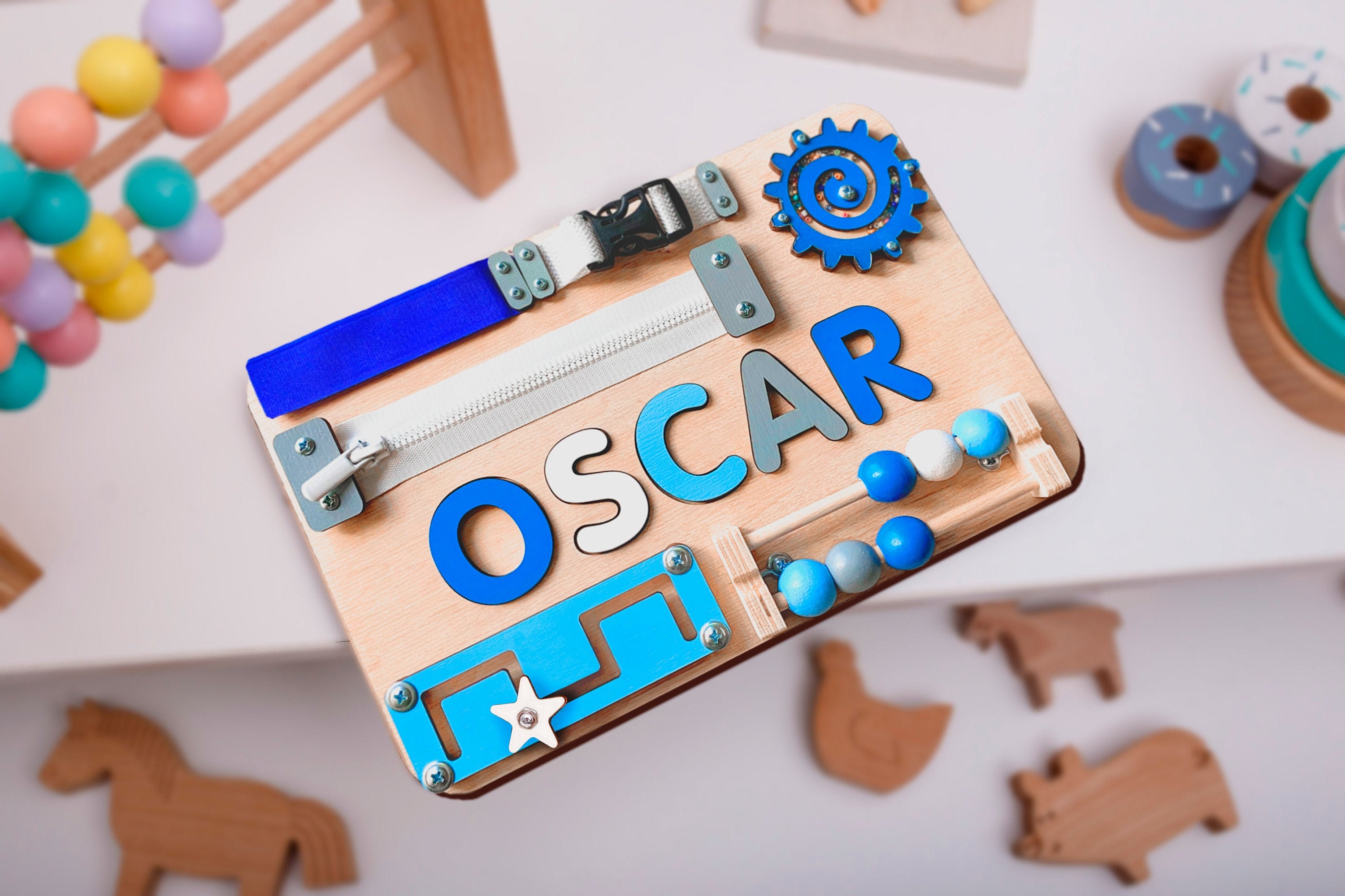 Baby & Toddler Toys Toys & Games Name Puzzle Busy Board Personalized Baby Gift Baby Shower