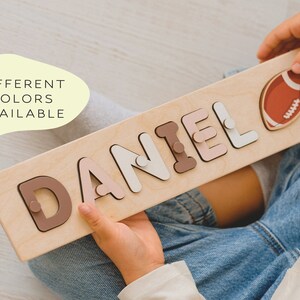 Puzzle de nombre personalizado con clavijas, Nuevo regalo para bebés, juguetes de madera, baby shower, regalos de Navidad para niños, juguetes personalizados para niños pequeños, primer cumpleaños