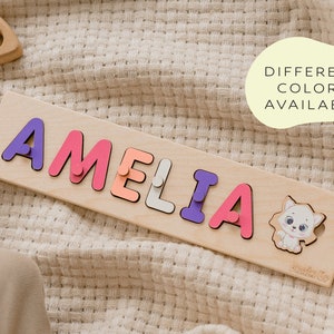Personalized Name Puzzle With Pegs, New Baby Gift, Wooden Toys, Baby Shower, Christmas Gifts for Kids, Custom Toddler Toys, First Birthday