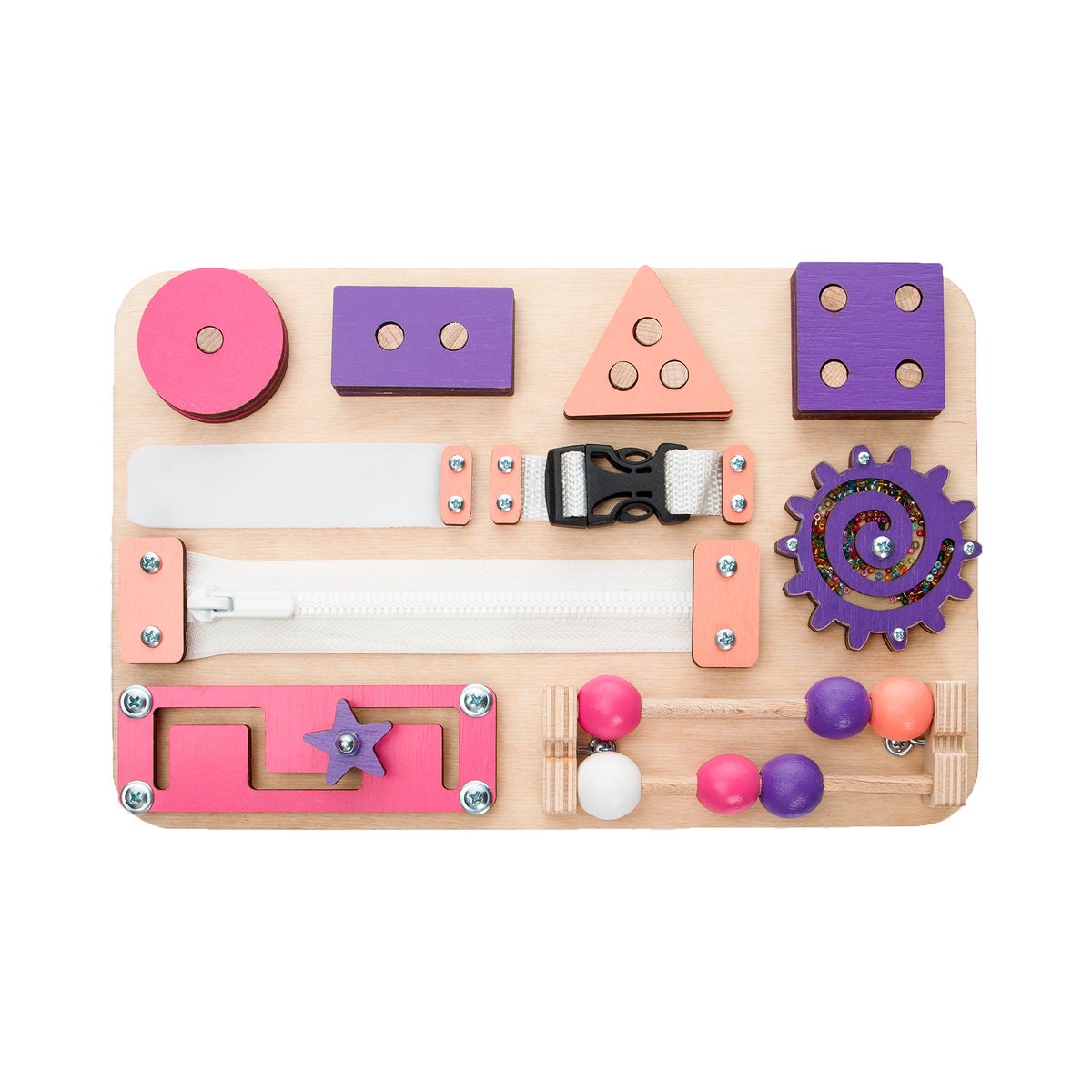 Wooden Sorting Stacking Toy Busy Board for Toddlers 13 Etsy