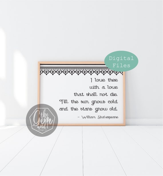 I Love Thee With A Love That Shall Not Die William Etsy