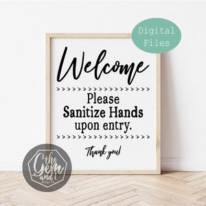 Clean Sanitized Sign - Etsy