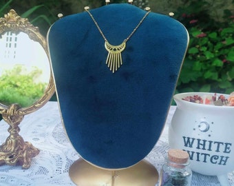 Gold stainless steel moon necklace