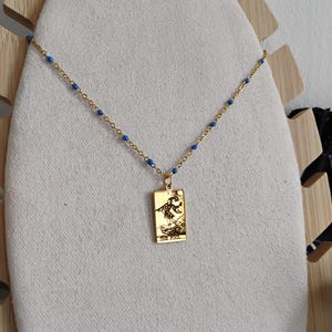 Collier tarot Le Fou acier inoxydable doré ou argenté