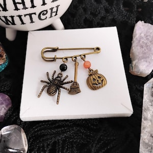 Broche Fantaisie Araignée Blanche Et Grise - Bijou Cadeau Animalier Pour Femme Ou Homme