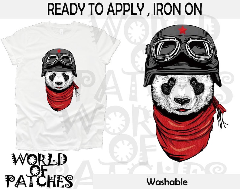 Eyes catching Design Panda easy to iron on Panda Iron on DIY decal for fabric Fully washable Vibrant colors