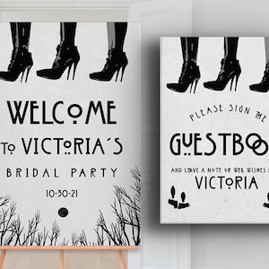 Coven White - American Horror Story AHS Coven Signs for Welcome+Guestbook VooDoo Black, Horror, Gothic, Dark Wedding, Bridal Shower, Party