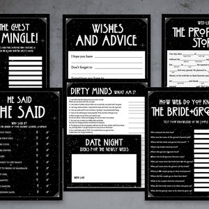 Black Bridal Shower Kit/Games Edgy, Gothic, Mystical, Witchy (for Download) - AHS American Horror Story - Choose red or black