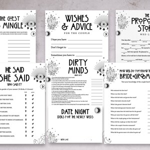 Crystals Bridal Shower or Bachelorette Kit/Games Gothic  (Mystical, witchy, esoteric, tarot, metaphysical, celestial) Download