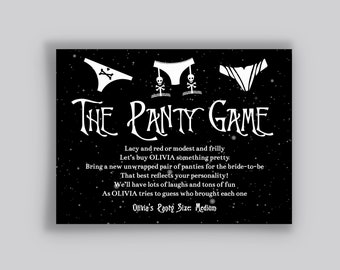 Drop Your Panties Bachelorette Party Game - Edgy, Gothic, Mystical, Witchy, Zodiac, (for Download)