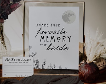 Coven AHS - Share Your Favorite Memory of the Bride - Black Bridal/Bachelorette Party Game - Edgy, Gothic, Mystical, Witchy, Zodiac